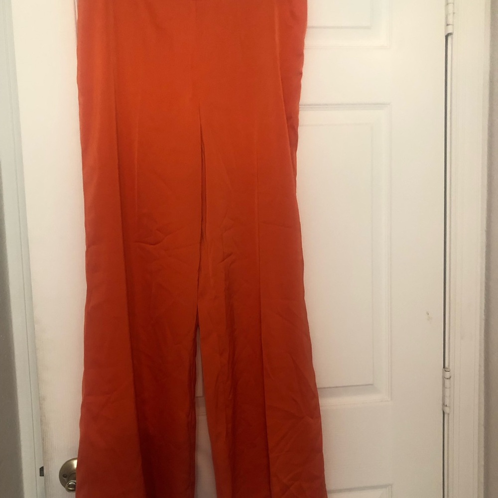 Anne Klein Orange High Rise Wide Leg Pants NWT